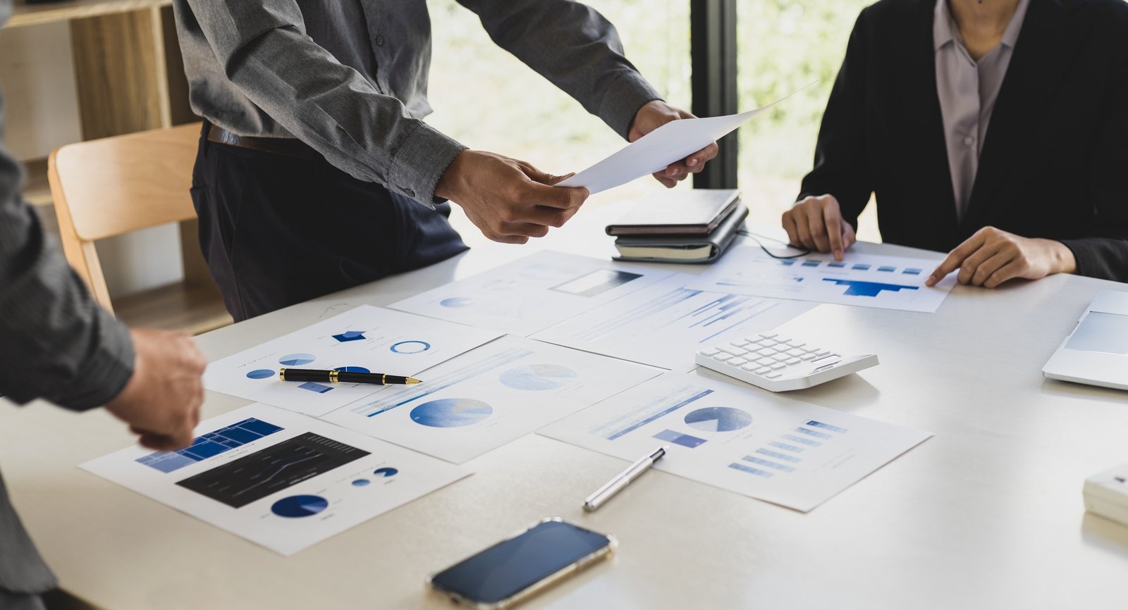 Planning business investment strategies.